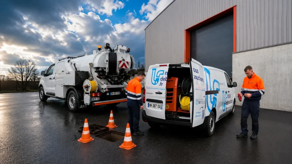 Camion hydrocureur aspirateur NousDébouchons utilisé pour les vidanges